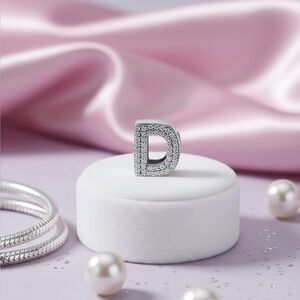 Charm for Bracelet Sterling Silver 925 letter “D”